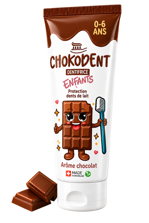 Maquette du dentifrice CHOKODENT au goût chocolat